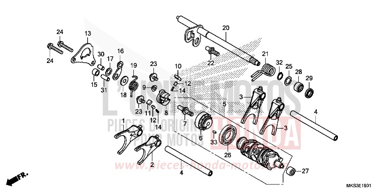 SCHALTTROMMEL (CRF1100D/D2/D4/DL/DL2/DL4) von Africa Twin DCT DARKNESS BLACK METALLIC (NH463) von 2020
